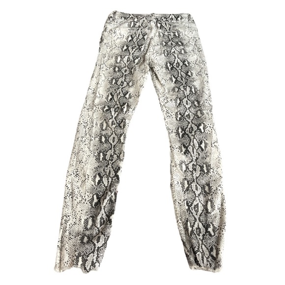 Zara Snake Pattern Skinny Jeans White Black Size 4 - Picture 2 of 7